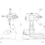 Line drawing of a machine showing dimensions: height 1830, width 2000, and length 2160