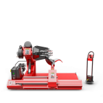 Heavy-duty truck tyre changer with a separate control pedestal